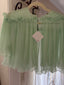 50s Vintage Seafoam Chiffon Bed Jacket | Sheer Pleated Ruffle Capelet