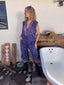 70s Vintage Indian Cotton Floral Jumpsuit | Purple Bohemian Wide Leg Romper