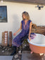 70s Vintage Indian Cotton Floral Jumpsuit | Purple Bohemian Wide Leg Romper