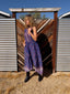 70s Vintage Indian Cotton Floral Jumpsuit | Purple Bohemian Wide Leg Romper
