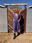 70s Vintage Indian Cotton Floral Jumpsuit | Purple Bohemian Wide Leg Romper