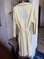 70s Vintage Christian Dior Logo Pastel Yellow Toweling Bathrobe