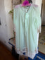 50s Vintage Sheer Mint Green Peignoir Robe | Lace Trim Chiffon Duster