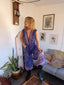 70s Vintage Indian Cotton Floral Jumpsuit | Purple Bohemian Wide Leg Romper