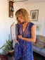 70s Vintage Indian Cotton Floral Jumpsuit | Purple Bohemian Wide Leg Romper