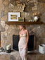 90s Vintage Claire Pettibone Sheer Lace Maxi Slip Dress | Romantic Blush Boho Bridal Gown