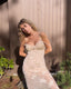 90s Vintage Claire Pettibone Sheer Lace Maxi Slip Dress | Romantic Blush Boho Bridal Gown