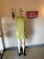60s Vintage Lime Green Daisy Mod Mini Dress