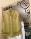 90s Vintage ESCADA Lime Silk Baroque Blouse