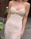 90s Vintage Claire Pettibone Sheer Lace Maxi Slip Dress | Romantic Blush Boho Bridal Gown