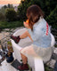 90s Vintage Trouble Maker Distressed Denim Jacket