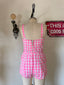 60s Vintage DeWeese Pink Gingham Romper | Barbie Mod Playsuit