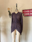 90s Vintage KRIZIA Metallic Crinkle Cardigan | Rare Plum Textured Italian Knit
