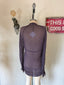 90s Vintage KRIZIA Metallic Crinkle Cardigan | Rare Plum Textured Italian Knit