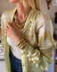 90s Vintage ESCADA Lime Silk Baroque Blouse