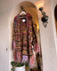 70s Vintage Art To Wear Hand Knit Striped Fringe Duster Jacket