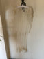 70s Vintage Hand Beaded Sheer Mesh Bridal Duster | Ivory Lace Embellished Wedding Overlay
