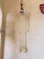 70s Vintage Hand Beaded Sheer Mesh Bridal Duster | Ivory Lace Embellished Wedding Overlay