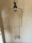 70s Vintage Hand Beaded Sheer Mesh Bridal Duster | Ivory Lace Embellished Wedding Overlay