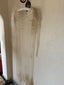 70s Vintage Hand Beaded Sheer Mesh Bridal Duster | Ivory Lace Embellished Wedding Overlay