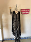 20s Antique Vintage Sheer Black Lace Cape | Edwardian Silk Chiffon Evening Cape