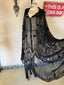20s Antique Vintage Sheer Black Lace Cape | Edwardian Silk Chiffon Evening Cape