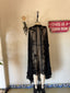 20s Antique Vintage Sheer Black Lace Cape | Edwardian Silk Chiffon Evening Cape