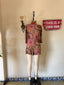 60s Vintage Psychedelic Floral Mock Neck Romper | Mod Pink Mini Playsuit