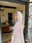 70s Rare Vintage Sheer White Hooded Duster With Blue Daisy Trim