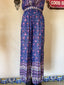70s Vintage Indian Cotton Floral Jumpsuit | Purple Bohemian Wide Leg Romper
