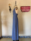 70s Vintage Mr. Boots Studded Denim Halter Maxi Dress