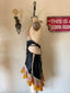 60s Vintage Rare Handmade Leather & Crochet Hippie Dress | Genuine Counterculture Halter Mini