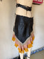 60s Vintage Rare Handmade Leather & Crochet Hippie Dress | Genuine Counterculture Halter Mini
