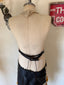 60s Vintage Rare Handmade Leather & Crochet Hippie Dress | Genuine Counterculture Halter Mini