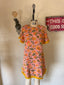 60s Vintage Pink Floral Terry Cloth Mini Dress | Fringe Beach Cover Up