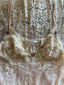90s Vintage Claire Pettibone Sheer Lace Maxi Slip Dress | Romantic Blush Boho Bridal Gown