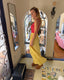 70s Vintage Yellow Pleated Palazzo Pants