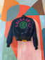 90s Vintage Rifat Ozbek Runway Velvet Bomber Jacket