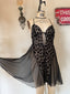 90s Vintage Bob Mackie Black Velvet Burnout Sheer Slip Dress