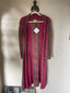 70s Vintage Mary Farrin London Knit Duster | Handcrafted Fuchsia & Cocoa Mohair Cardigan Cape