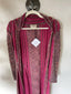 70s Vintage Mary Farrin London Knit Duster | Handcrafted Fuchsia & Cocoa Mohair Cardigan Cape