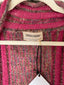 70s Vintage Mary Farrin London Knit Duster | Handcrafted Fuchsia & Cocoa Mohair Cardigan Cape