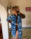 Vintage Indigo Patchwork Boro Style Duster | Artisan Quilted Folk Jacket