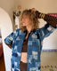 Vintage Indigo Patchwork Boro Style Duster | Artisan Quilted Folk Jacket