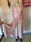 30s 40s Vintage Rare Sheer Silk Chiffon Duster | Dusty Rose Floral Lace Trim Robe