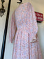 30s 40s Vintage Rare Sheer Silk Chiffon Duster | Dusty Rose Floral Lace Trim Robe