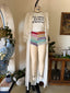 30s Vintage Ivory Sheer Chiffon Lace Trim Duster