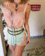 20s Vintage Antique Edwardian Ballet Pink Cotton Camisole | French Ribbon Lace Top
