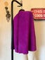 70s Vintage Magenta Suede Cape with Floral Appliqué