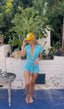 70s Vintage Baby Blue Terrycloth Romper Beach Style Toweling Playsuit